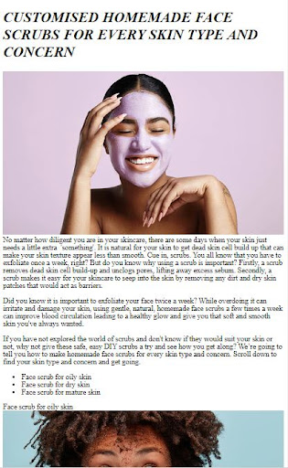 Android application Dry Skin Homemade Scrubs Tips screenshort
