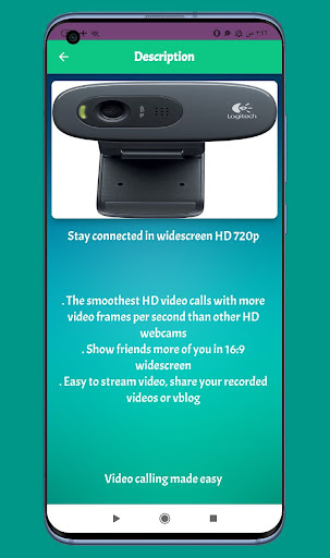 Android application logitech c270 hd webcam guide screenshort
