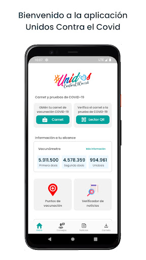 Android application Unidos Contra el Covid screenshort