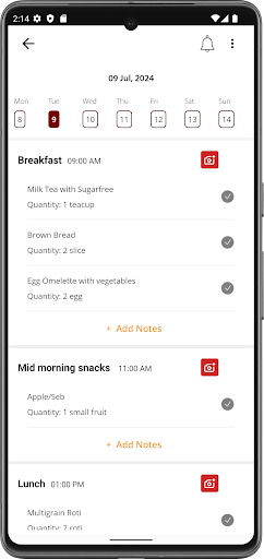 Android application Nutritionalyz screenshort