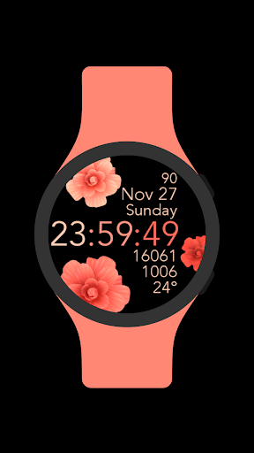 Peach Flowers Watch Face Screen 2