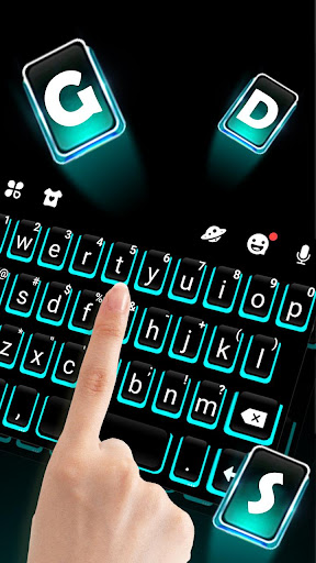 Blue Neon Tech Keyboard Theme Screen 2