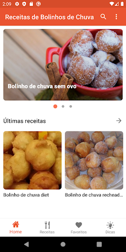 Android application Receitas de Bolinhos de Chuva screenshort