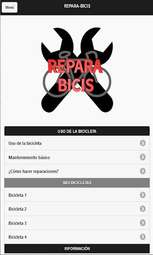 Android application Reparar Bicicleta screenshort