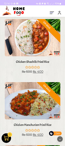 Android application Home Food Flare screenshort