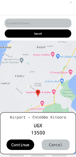 Android application Entebbe UgAirport Pickup screenshort