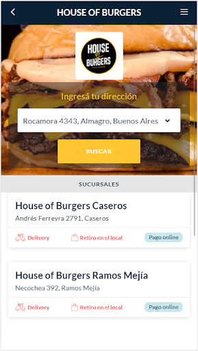 Android application House Of Burgers screenshort
