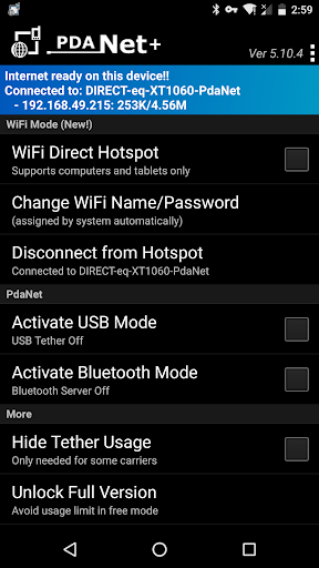 PdaNet+ Screen 2