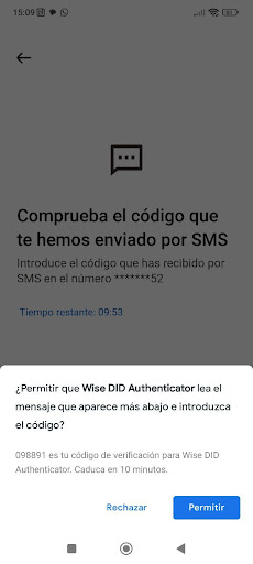 Wise DID Authenticator Screen 3