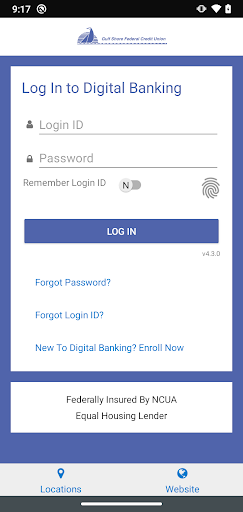 Android application Gulf Shore FCU Mobile Banking screenshort