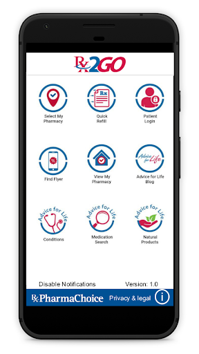 Android application Rx2GO - PharmaChoice screenshort