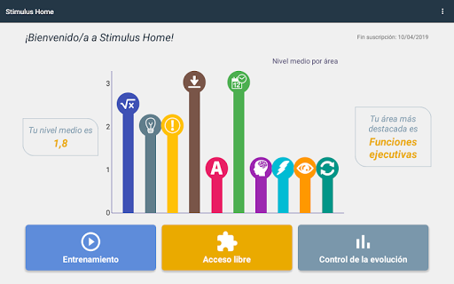 Android application STIMULUS® Home screenshort