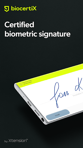 Android application biocertiX screenshort