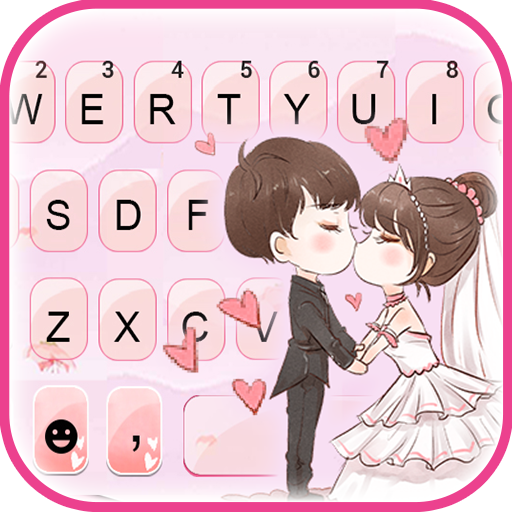 Pink Wedding Kiss Keyboard Bac logo