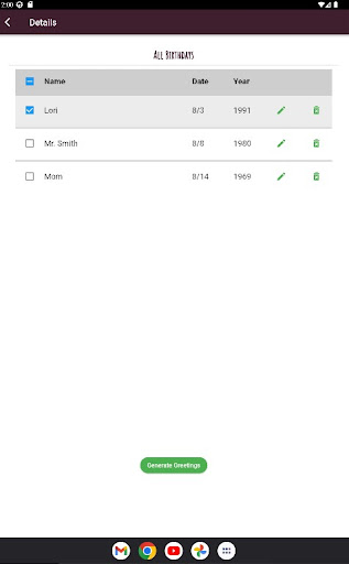 Moontag Birthday Reminder