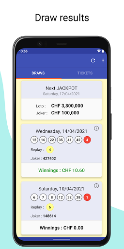 Android application Results for Loto Switzerland screenshort