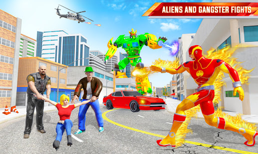 Flying Police Robot Fire Hero: Gangster Crime City 19 Screenshots 5