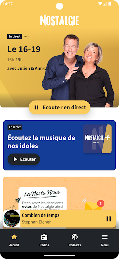 Android application Nostalgie screenshort