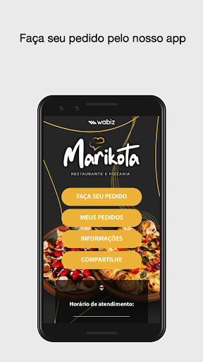 Android application Marikota Pizzaria screenshort