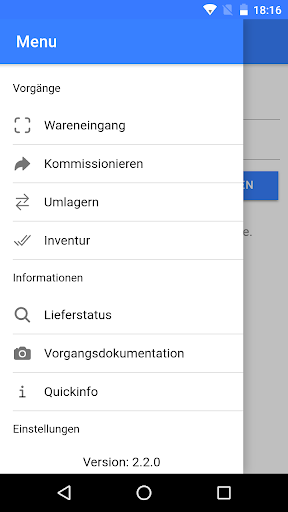 Android application AFS-Lagerverwaltung screenshort