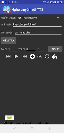Android application Nghe truyện với TTS screenshort