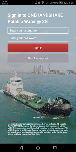 Android application Potable Water @SG screenshort