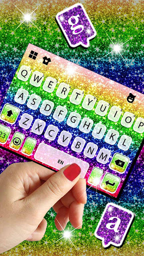 Glitter Rainbow Keyboard Backg Screen 2