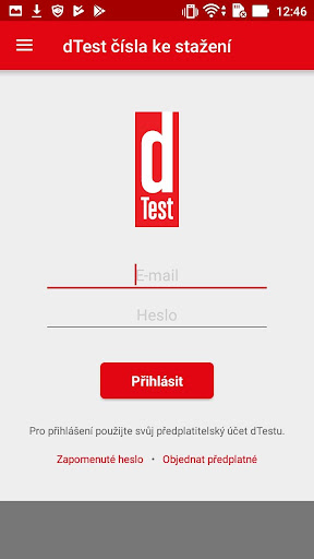 Android application Čtečka dTestu screenshort