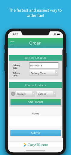 Android application Cary Oil Mobile screenshort