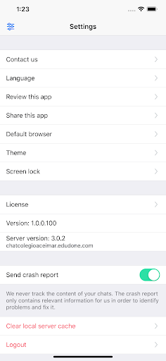 Android application chat Futuro screenshort