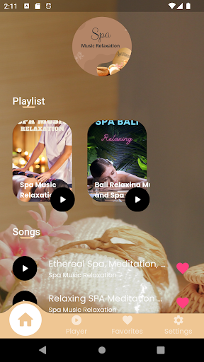 Android application Spa Music Relaxation screenshort