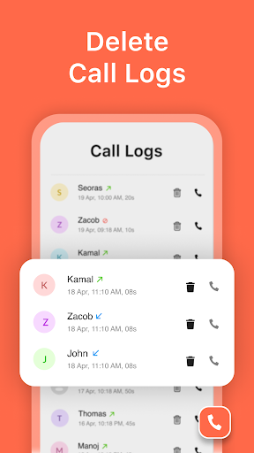 Android application Call Log Delete-Backup Restore screenshort