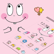 Pink Cartoon Lovely Face Theme  Icon