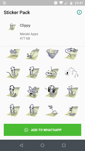 Clippy Stickers for WhatsApp Screenshot 1 - AppWisp.com