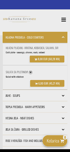 Android application Kavana Srce screenshort