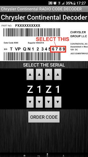 Chrysler Continental Decoder Screen 2