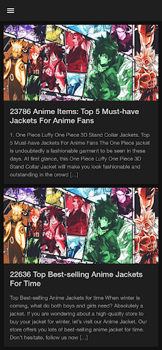 Android application Anime Jacket screenshort