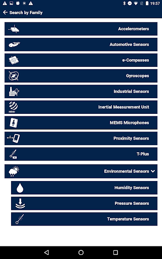 Screenshot of ST Sensors Finder
