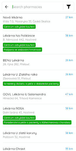 Screenshot of Czech Pharmacies