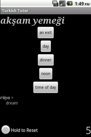 Android application Turkish Tutor screenshort