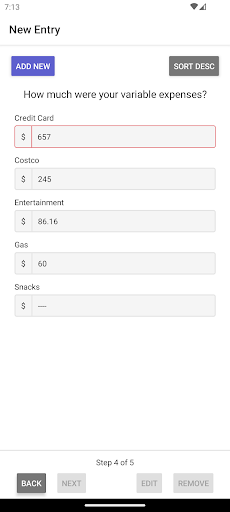 EZ Budget Screen 2