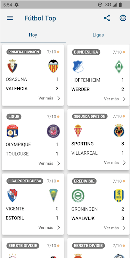 Android application Fútbol Resultados Predicciones screenshort