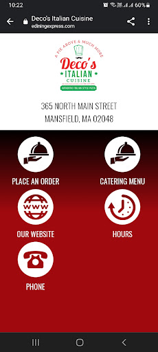 Android application Deco’s Italian Cuisine screenshort