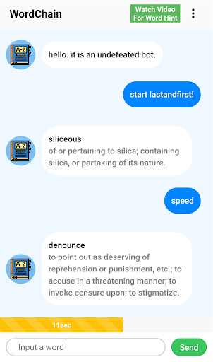 영어 끝말잇기 - WordChain Bot, Lasta Screen 2