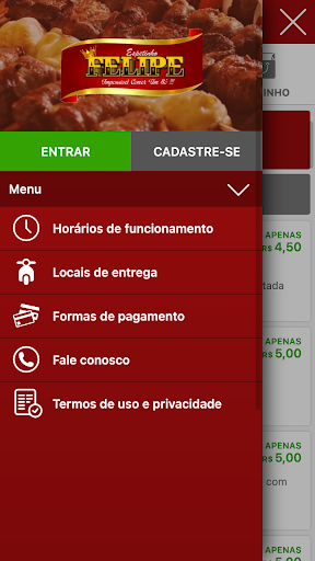 Android application Espetinhos Felipe screenshort
