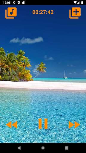 Piano with ocean waves