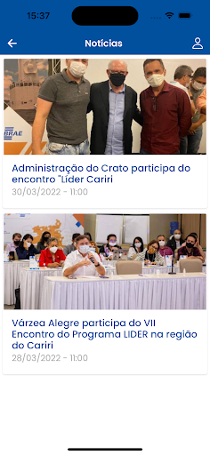Android application LIDER Cariri screenshort