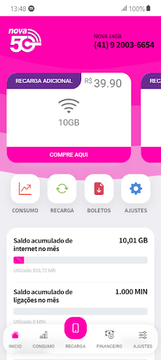Android application Nova 5G screenshort