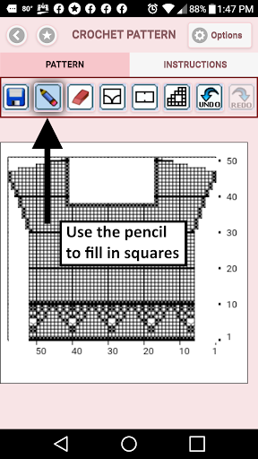 Filet Crochet Top Creator Screen 3