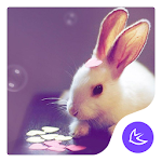 Cover Image of Download Cartoon Kawaii Pink Rabbit APUS Launcher theme 749.0.1001 APK